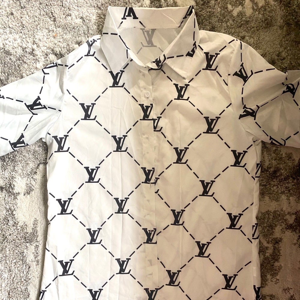 White button up LV shirt
